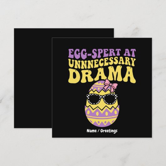 Egg-spert At Unnecessary Drama Funny Retro Easter  Kaart (Voorkant / Achterkant)
