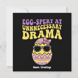 Egg-spert At Unnecessary Drama Funny Retro Easter  Kaart