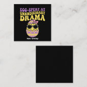 Egg-spert At Unnecessary Drama Funny Retro Easter  Vierkante Visitekaartje (Voorkant / Achterkant)