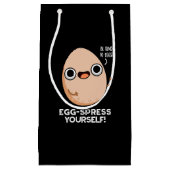 Egg spress Yourself Funny Egg Pun Dark BG Klein Cadeauzakje (Voorkant)