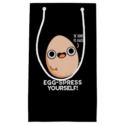 Egg spress Yourself Funny Egg Pun Dark BG Klein Cadeauzakje (Voorkant)