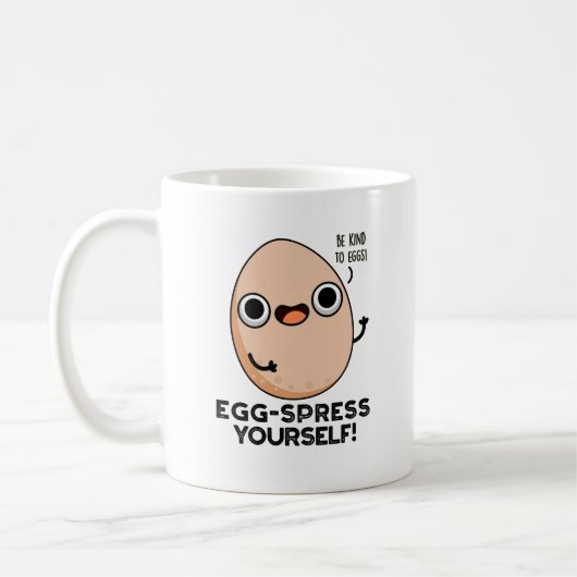 Egg spress Yourself Funny Egg Pun Koffiemok (Links)