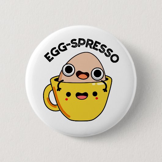 Egg-spresso Grappige Ei Koffie Pun Ronde Button 5,7 Cm (Voorkant)
