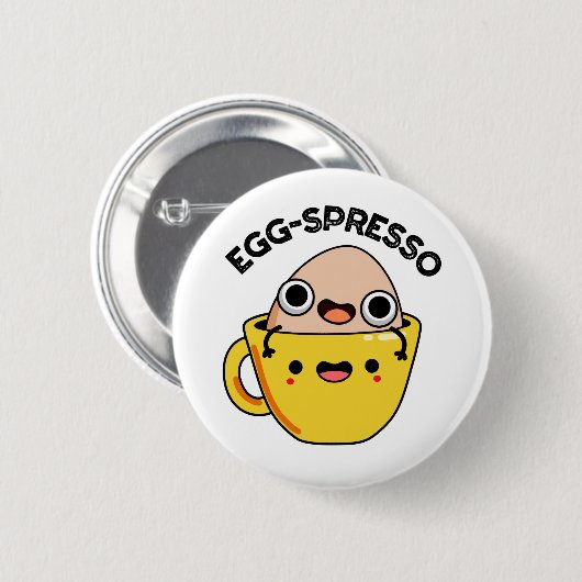 Egg-spresso Grappige Ei Koffie Pun Ronde Button 5,7 Cm (Voorkant /achterkant)