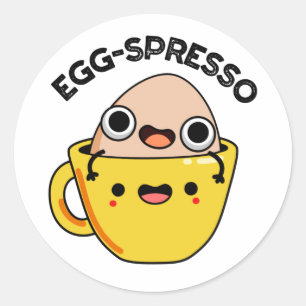 Egg-spresso Grappige Ei Koffie Pun Ronde Sticker