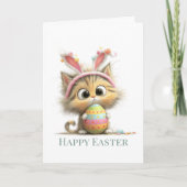 Egg-stra Cute Easter Cat Greeting Card Kaart (Voorkant)