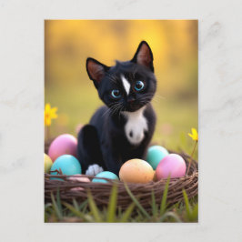 Egg-stra Schattige: Felini's Springtime Surprise Feestdagenkaart