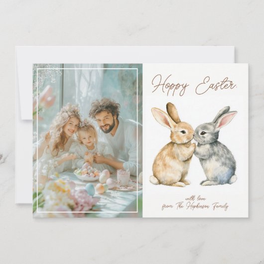  🐇Egg-stra Schattige Hoppy Pasen Feestdagenkaart (Voorkant)