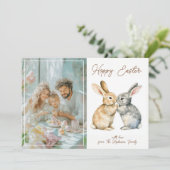  🐇Egg-stra Schattige Hoppy Pasen Feestdagenkaart (Staand voorkant)