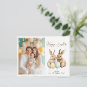  🐇Egg-stra Schattige Hoppy Pasen Feestdagenkaart (Staand voorkant)