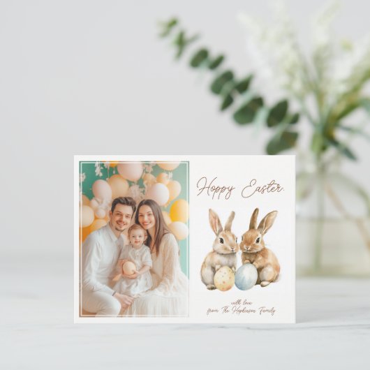  🐇Egg-stra Schattige Hoppy Pasen Feestdagenkaart (Staand voorkant)