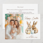  🐇Egg-stra Schattige Hoppy Pasen Feestdagenkaart (Voorkant / Achterkant)