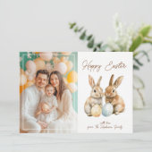  🐇Egg-stra Schattige Hoppy Pasen Feestdagenkaart (Staand voorkant)