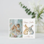  🐇Egg-stra Schattige Hoppy Pasen Feestdagenkaart (Staand voorkant)