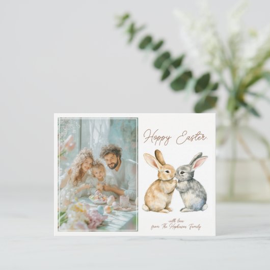  🐇Egg-stra Schattige Hoppy Pasen Feestdagenkaart (Staand voorkant)