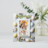 🐇Egg-stra Schattigee paasgroeten Feestdagenkaart (Staand voorkant)