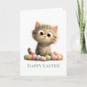 Egg-stra Silly Easter Cat Greeting Card Kaart (Voorkant)