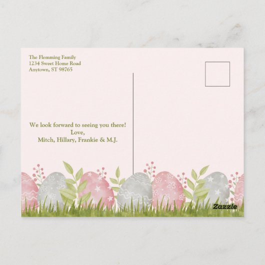 Egg-stra Sweet  Easter Egg Hunt Briefkaart (Achterkant)