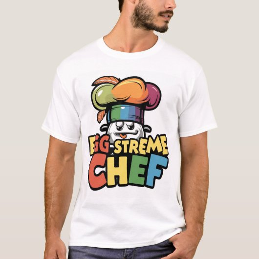 Egg-streme Chef: Gebarsten en klaar om te koken! T-shirt (Voorkant)