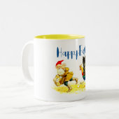 Egg Theif  Grappig Jenny Nyström Pasen Tweekleurige Koffiemok (Voorkant links)