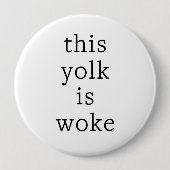 Egg Trending Funny Humor Deze dooier is wakker Ronde Button 4,0 Cm (Voorkant)