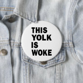 Egg Trending Funny Humor Deze dooier is wakker Ronde Button 4,0 Cm (In situ)