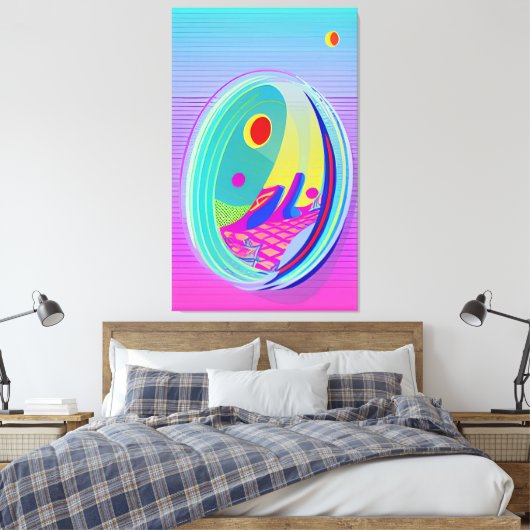 Egg Wave - Ken Gage Abstract Canvas Afdruk (Insitu (Slaapkamer))
