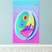 Egg Wave - Ken Gage Abstract Canvas Afdruk (Insitu (Houten vloer))