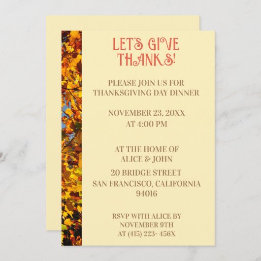 Egg White Thanksgiving Dinner Herfstfeest Kaart (Voorkant / Achterkant)