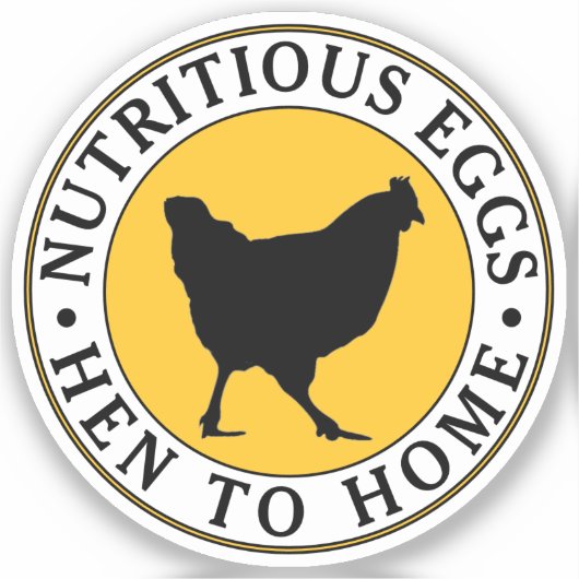 Egg Yolk Yellow met Hen Waterproof Vinyl Logo Sticker (Voorkant)