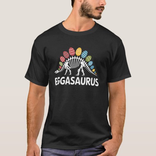 Eggasaurus Dinosaur Pasen Eierzoektocht Funny Kids T-shirt (Voorkant)