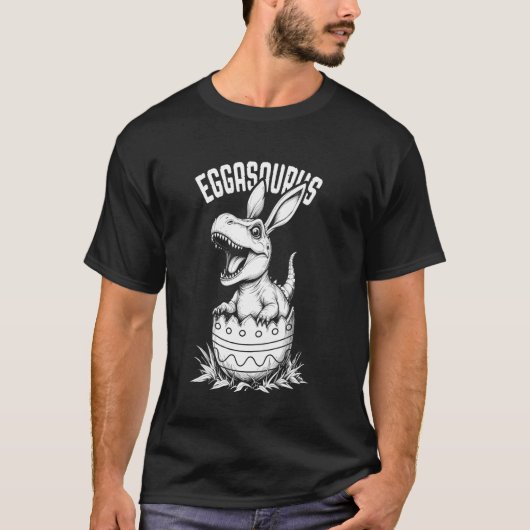 Eggasaurus Easter Egg Baby Dinosaur Trex Bunny Din T-shirt (Voorkant)