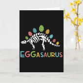Eggasaurus Pasen Stegosaurus Dinosaur Jongens Kind Kaart (Gele Bloem)