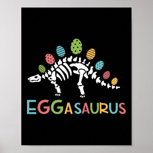 Eggasaurus Pasen Stegosaurus Dinosaur Jongens Kind Poster (Voorkant)