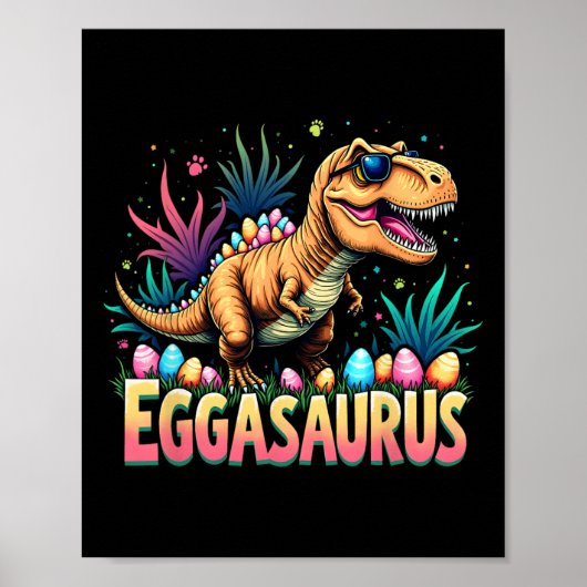 Eggasaurus Pasen Stegosaurus Dinosaur Jongens Kind Poster (Voorkant)