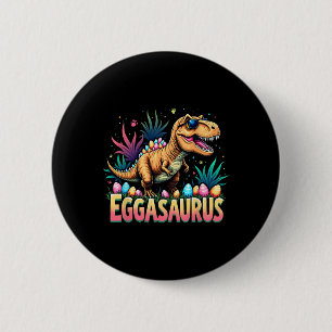 Eggasaurus Pasen Stegosaurus Dinosaur Jongens Kind Ronde Button 5,7 Cm