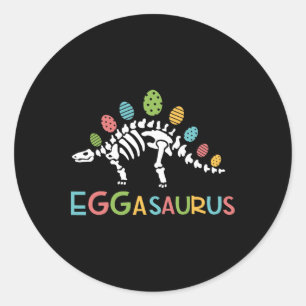 Eggasaurus Pasen Stegosaurus Dinosaur Jongens Kind Ronde Sticker