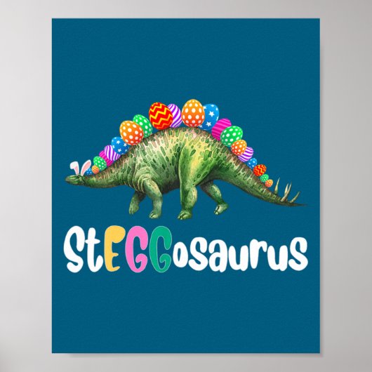 Eggasaurus Pasen Stegosaurus Ei Dinosaurus Pasen  Poster (Voorkant)