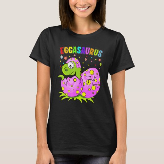Eggasaurus Stegosaurus Easter Egg Dinosaur Cute Fu T-shirt (Voorkant)