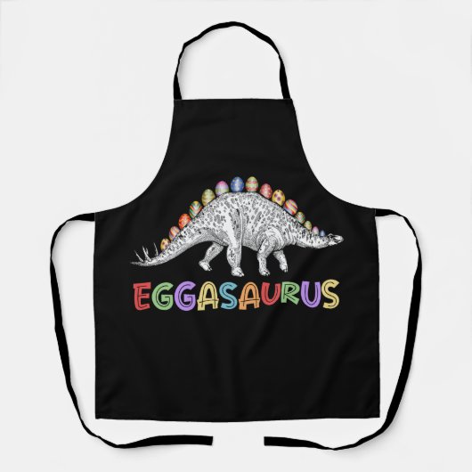 Eggasaurus Stegosaurus Ei Dinosaur Happy Pasen Schort (Voorkant)