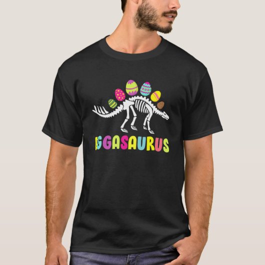 Eggasaurus Stegosaurus Paaseieren Dinosaur Funny E T-shirt (Voorkant)
