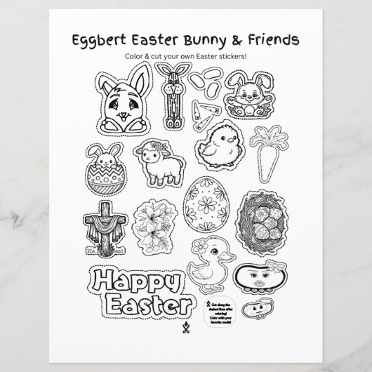 Eggbert Easter bunny and friends! Paper Sheet (Voorkant)
