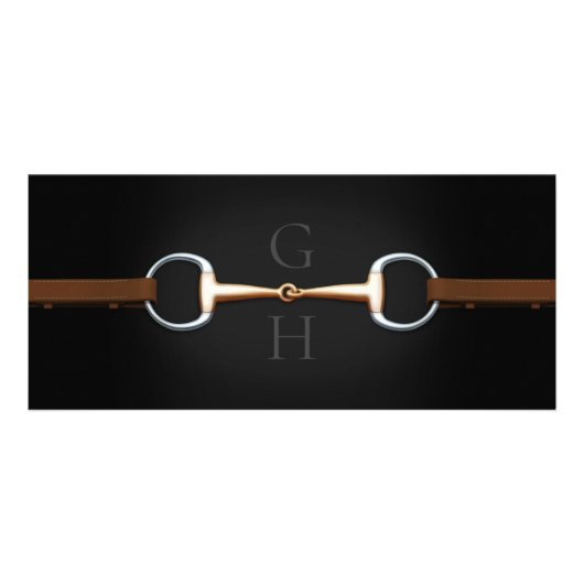 Eggbit Snaffle Bit & Laced Reins Horse Business Reclamekaart (Voorkant)