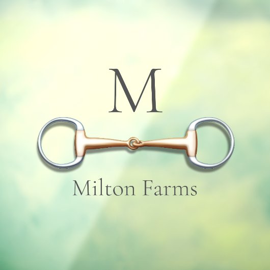 Eggbit Snaffle Bit Monogrammed Equestrian Window Raamsticker (Vel 3)