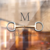 Eggbit Snaffle Bit Monogrammed Equestrian Window Raamsticker (Vel 2)