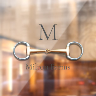 Eggbit Snaffle Bit Monogrammed Equestrian Window Raamsticker