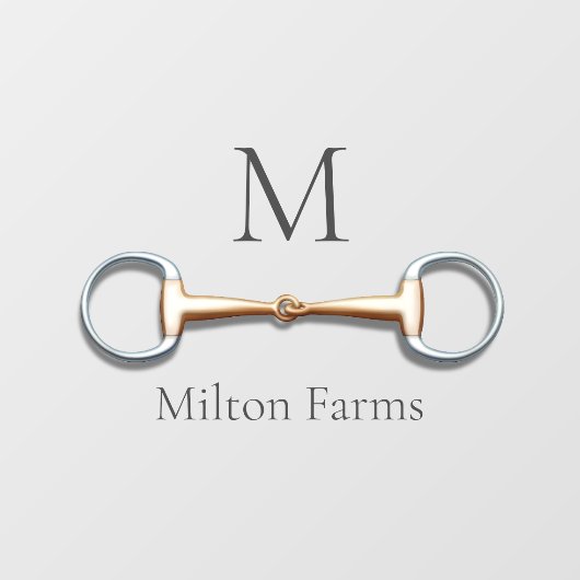 Eggbit Snaffle Bit Monogrammed Equestrian Window Raamsticker (Vel)