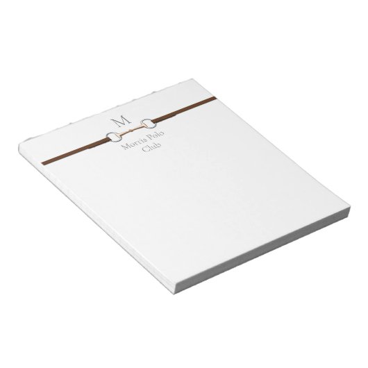 Eggbit Snaffle Bit Monogrammed Euqestrian Notitieblok (Schuin)