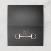 Eggbit Snaffle Bit Monogrammed Euqestrian Plaatskaartje (Buitenkant ongevouwen)