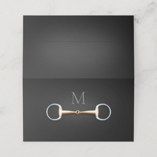 Eggbit Snaffle Bit Monogrammed Euqestrian Plaatskaartje (Buitenkant ongevouwen)